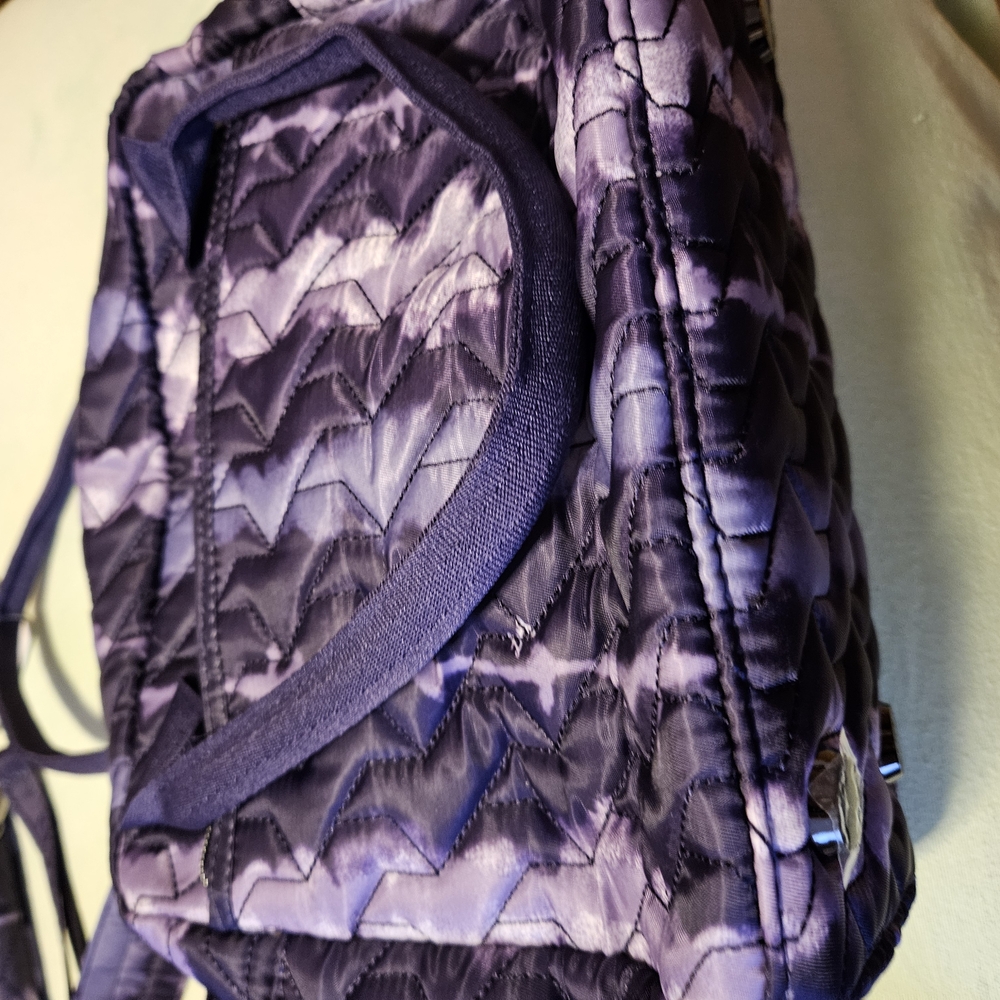 Lug Purple Shoulder Bag with Chevron Pattern